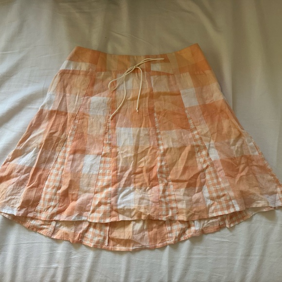 For Love and Lemons Mini Linen Plaid Skirt in Medium Eugenia - Picture 2 of 5